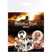 Attack on Titan kitűző szett "Chibi Characters"