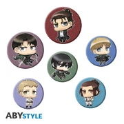 Attack on Titan kitűző szett "Chibi characters"