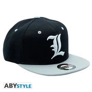 Death Note snapback sapka &quot;Black &amp; Grey - L&quot;