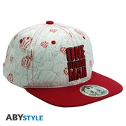 One Punch Man snapback sapka &quot;Beige &amp; Red - Punches&quot;