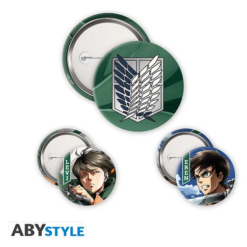 ATTACK ON TITAN - kitűző szett - Eren & Levi