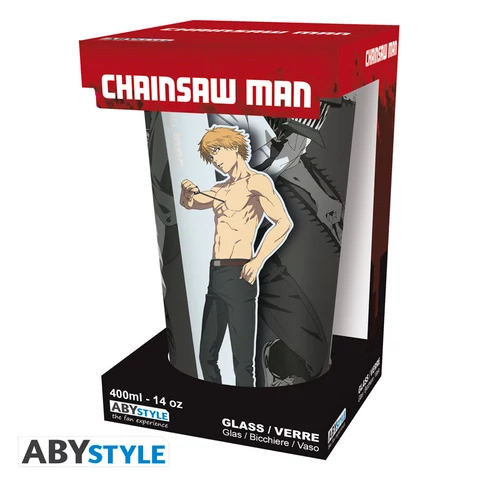 CHAINSAW MAN - üvegpohár - 400ml - Trio