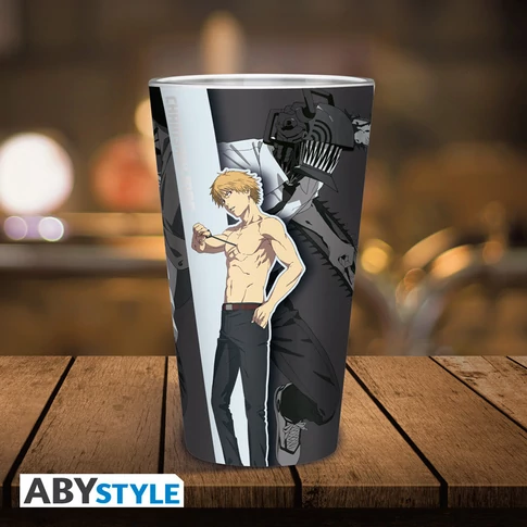 CHAINSAW MAN - üvegpohár - 400ml - Trio
