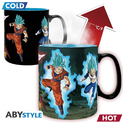 DRAGON BALL SUPER - hőre változó bögre- 460ml-SaiyansvsBlack