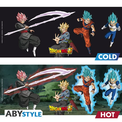 DRAGON BALL SUPER - hőre változó bögre- 460ml-SaiyansvsBlack