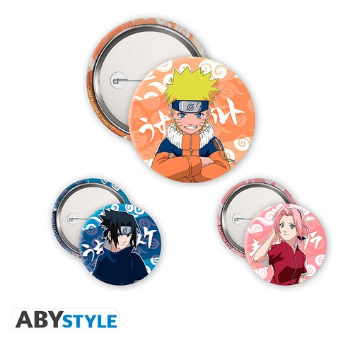 NARUTO - kitűző szett - Naruto, Sasuke, Sakura