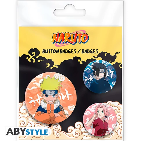 NARUTO - kitűző szett - Naruto, Sasuke, Sakura
