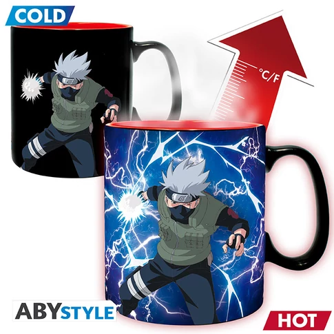 NARUTO SHIPPUDEN - Ajándék szett - Hőre változó bögre 460 ml + alátét - Akatsuki