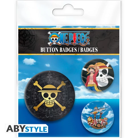 ONE PIECE - kitűző szett - Skull & Luffy