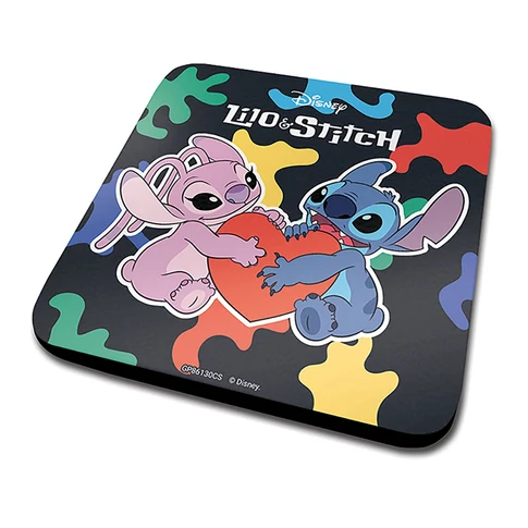 Disney Lilo & Stitch poharalatet - Angel es Stitch szivvel